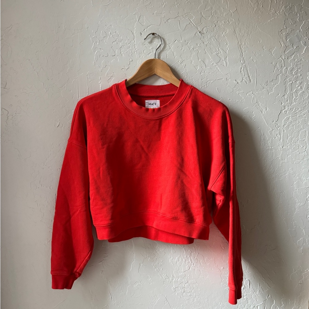 MATE the Label Red Crewneck Crop Sweatshirt M